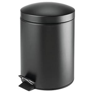 mDesign Cubo de basura con pedal – Contenedor de residuos d…