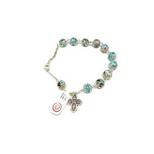 DELL'ARTE Artículos religiosos - Pulsera rosario de cristal…
