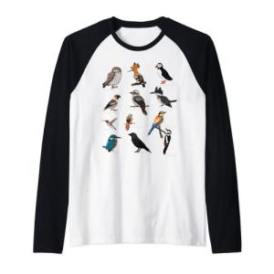 Pajarera para jardín con dibujo de pájaros Camiseta Manga R…