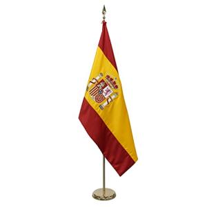 Bandera de España bordada despacho 100x150cm, con mástil me…