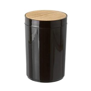 D,casa - Papelera negro poliestireno 5 litros tapa de bambú…