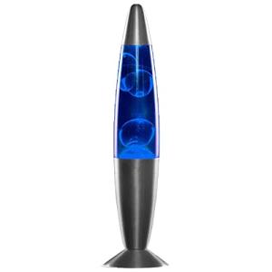 FlashPrix Lampara de Lava Azul, 34 cm de Altura, Base Gris