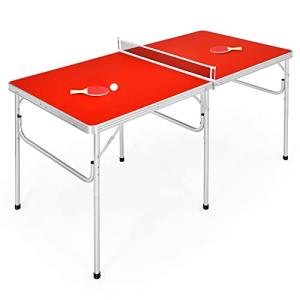 COSTWAY Mesa Ping Pong Plegable Tenis de Mesa con Red 152,4…