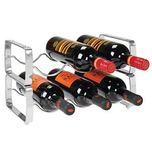 mDesign Juego de 2 botelleros apilables – Estante para vino…