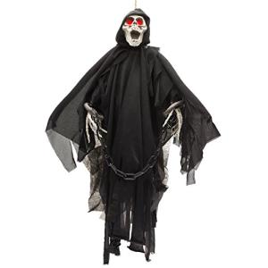PREXTEX Halloween Esqueleto Fantasma Animado con Ojos Rojos…