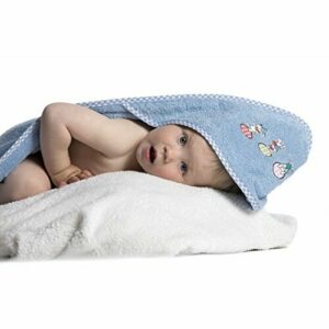 ZOLLNER Toalla bebé con Capucha Grande, algodón, 100x100 cm…