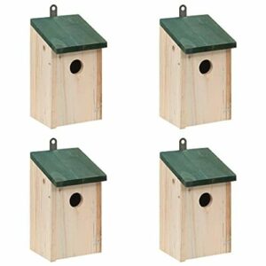 vidaXL 4x Casas para Pájaros de Jardín Nido para Aves Mader…