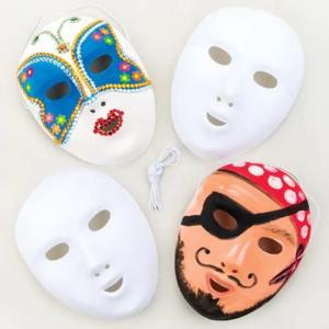 Baker Ross Máscaras flocadas en blanco que los niños pueden…