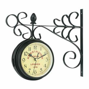 Reloj de pared retro de hierro forjado de doble cara, reloj…