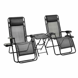 Amazon Basics - Set de 2 sillas con gravedad cero y mesa au…