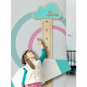 Medidor infantil de pared en madera personalizado (Madera d…
