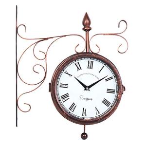 Samger Reloj de Pared de Vintage Doble Cara con Soporte Est…