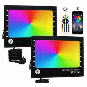 OUSIDE Foco LED RGB 100W, Proyector LED RGB Exterior,Con Co…