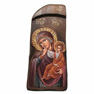 DELL'ARTE Artículos religiosos, icono de madera Virgen con…