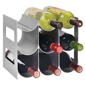 mDesign Práctico estante para botellas de vino – Botelleros…