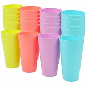 Vasos Plástico reutilizables,12 pcs Colores Camping vasos de colores para beber para fiestas en interiores exteriores camping playa y picnic coloridos vasos apilables tazas para niños Anti-caída 