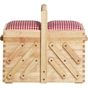 Prym Caja de costura de madera, marrón, beige, M