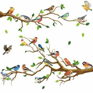 4 Pegatinas de Pared de Pájaros en Ramas de Jardín Calcoman…