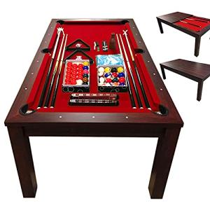 Mesa de billar de 7 pies rojas convertibles en mesa – Estia…