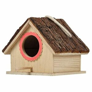 ANCLLO Casa de pájaros de madera colgante nido de colibrí c…
