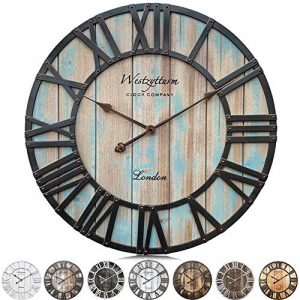 Westzytturm Reloj de madera grande, rústico, vintage, con n…
