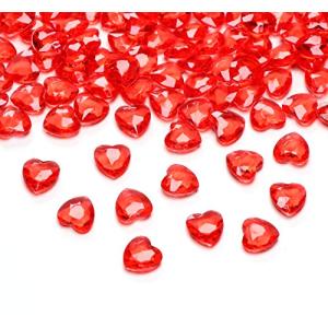 Sweelov 500 unidades de corazones rojos diamantes de imitac…