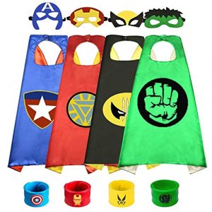 DWTECH Capas de Superhéroe para Niños,4 Capa,4 Máscaras,4 P…