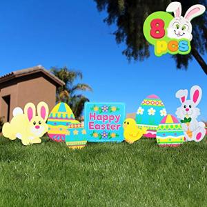 JOYIN 8 Piezas de letreros de Pascua para el Patio, decorac…