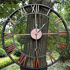 OHKKSD Reloj de Pared de jardín Forjado de Hierro Fundido c…