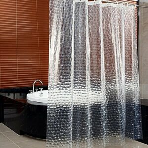 Cortina de ducha transparente de fácil limpieza Ojal De Nylon Resistente 70 X 72 anti moho 1 del trazador de líneas 