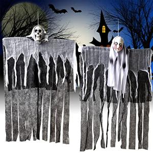 BEYAOBN 2PCS Halloween Colgante Fantasma Decoracion Hallowe…