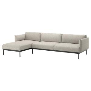 IKEA - Sofá de 4 plazas con chaiselongue Lejde gris claro