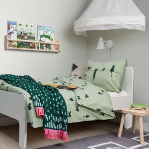 IKEA - Funda nórdica funda almohada motivo gato/verde