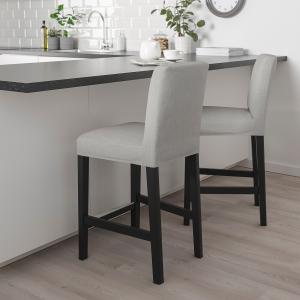 IKEA - Taburete alto negro/Orrsta gris claro de cocina 62 cm