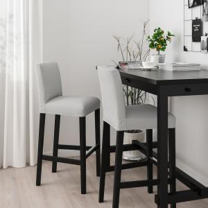 IKEA - Taburete alto negro/Orrsta gris claro de cocina 75 cm