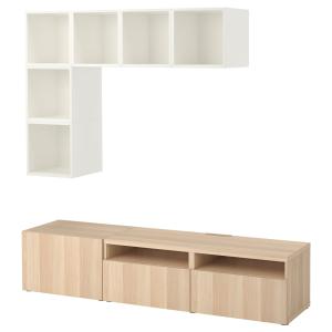 IKEA - Mueble TV y armario Blanco/efecto roble tinte blanco