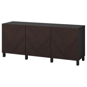 IKEA - Mueble salón Negro-marrón Hedeviken/Stubbarp/marrón…