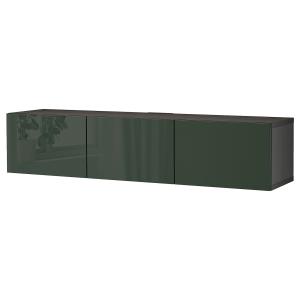 IKEA - Mueble TV con puertas Negro-marrón/Selsviken verde o…