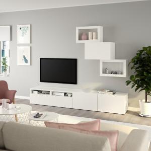 IKEA - Mueble TV puertas vidrio Blanco/Lappviken vidrio tra…