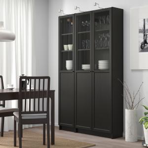 IKEA - OXBERG Librería  puerta panelvdr Negro-marrón/vidrio…