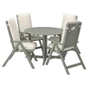 IKEA - Mesa con 4 sillas reclinables ext Bondholmen tinte g…