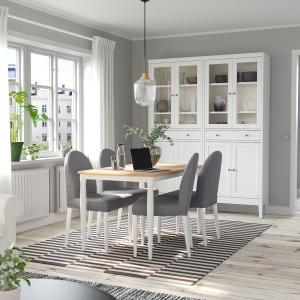 IKEA - DANDERYD Mesa y 4 sillas chapa roble blanco/Vissle g…