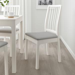 IKEA - EKEDALEN Mesa y 4 sillas blanco blanco/Orrsta gris c…