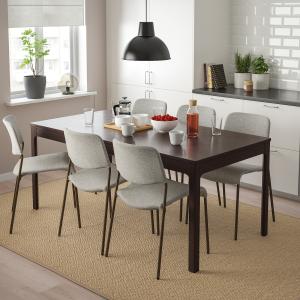 IKEA - UDMUND Mesa y 6 sillas marrón oscuro marrón/Viarp be…