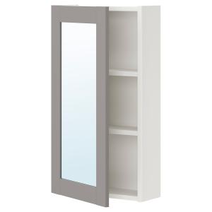 IKEA - Armario con espejo, 1 puerta blanco/gris estructura…
