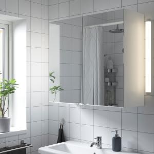 IKEA - Armario baño con espejo, 2 puertas blanco 80x32x75 c…