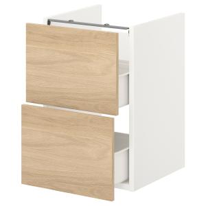 IKEA - Armario lavabo 2 cajones blanco/efecto roble 40x42x6…