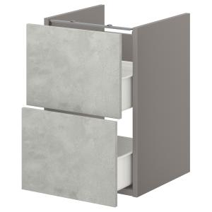 IKEA - Armario lavabo 2 cajones gris/efecto cemento 40x42x6…
