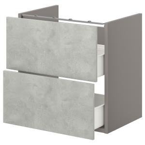 IKEA - Armario lavabo 2 cajones gris/efecto cemento 60x42x6…