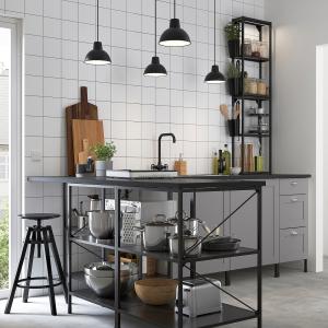 IKEA - Cocina de esquina antracita/gris estructura